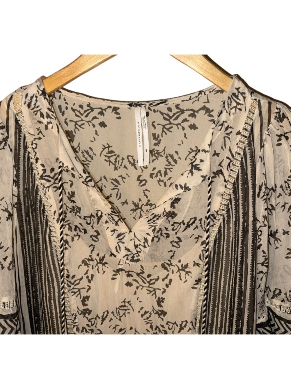 Anthropologie Talulah Midi Peasant Dress M P Tassel - Picture 4 of 6